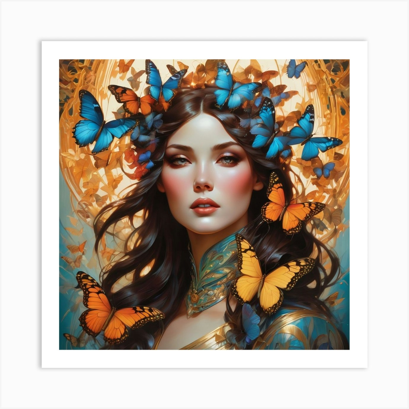 Butterfly Woman Art Print By Anisb Fy