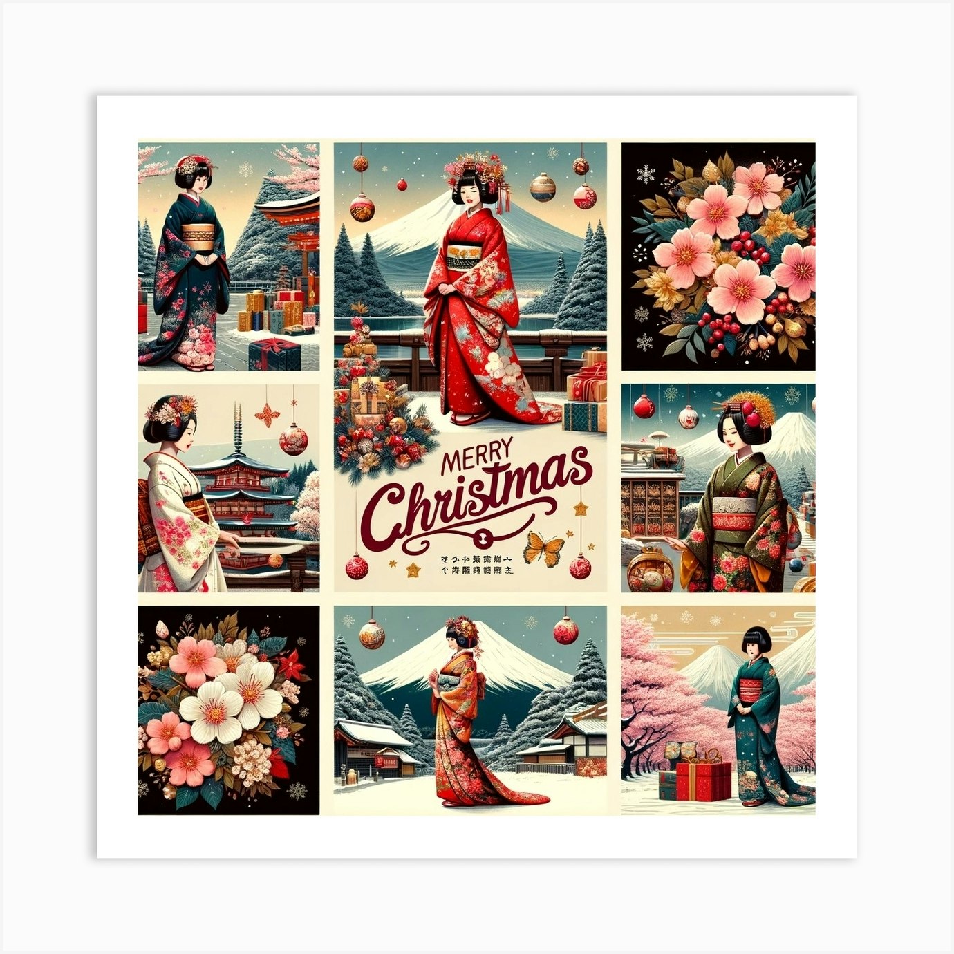 Merry Christmas In Japan Art Print by Imbaesia Fy