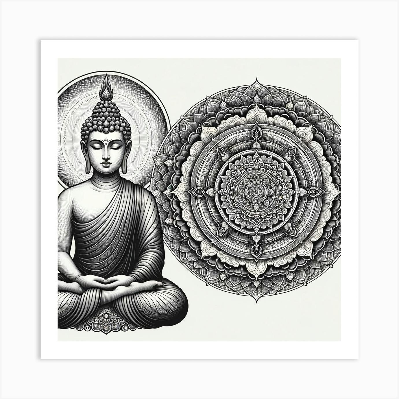 Buddha Mandala 3 Art Print by Kiran Kumar Fy