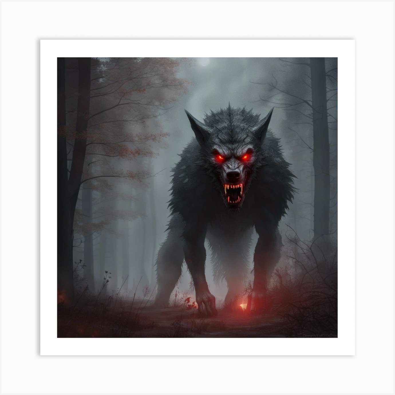 Werewolf Art Print By Nerdynerak Fy