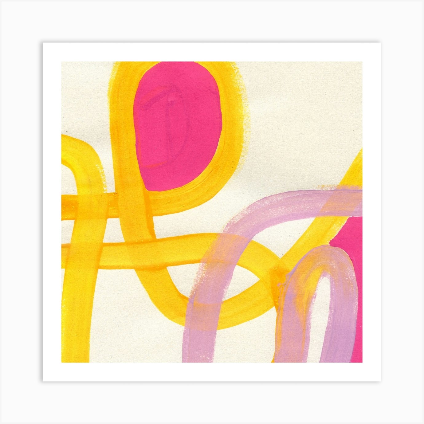 Abstract Painting Pink and Yellow Art Print by kosarandrea Fy