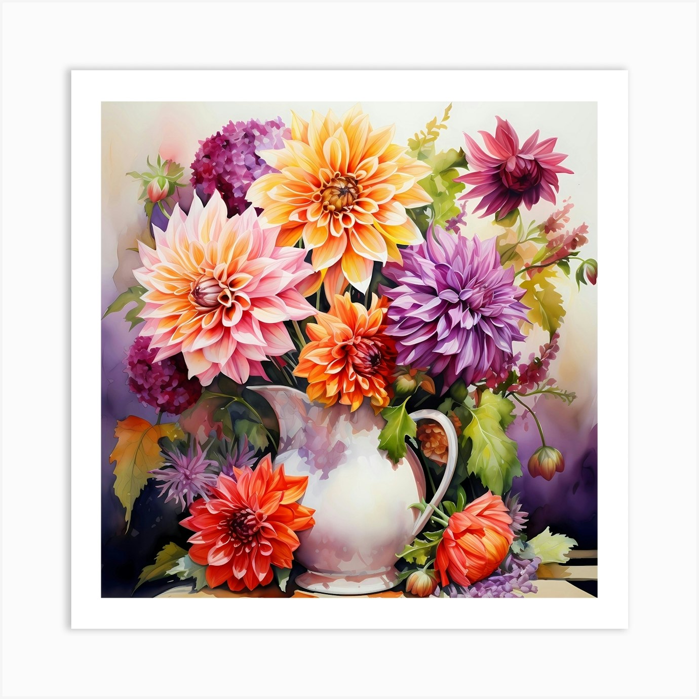 Energized Blooms Dahlia Dreams Art Print By Quantum Vivid Digital Art Fy