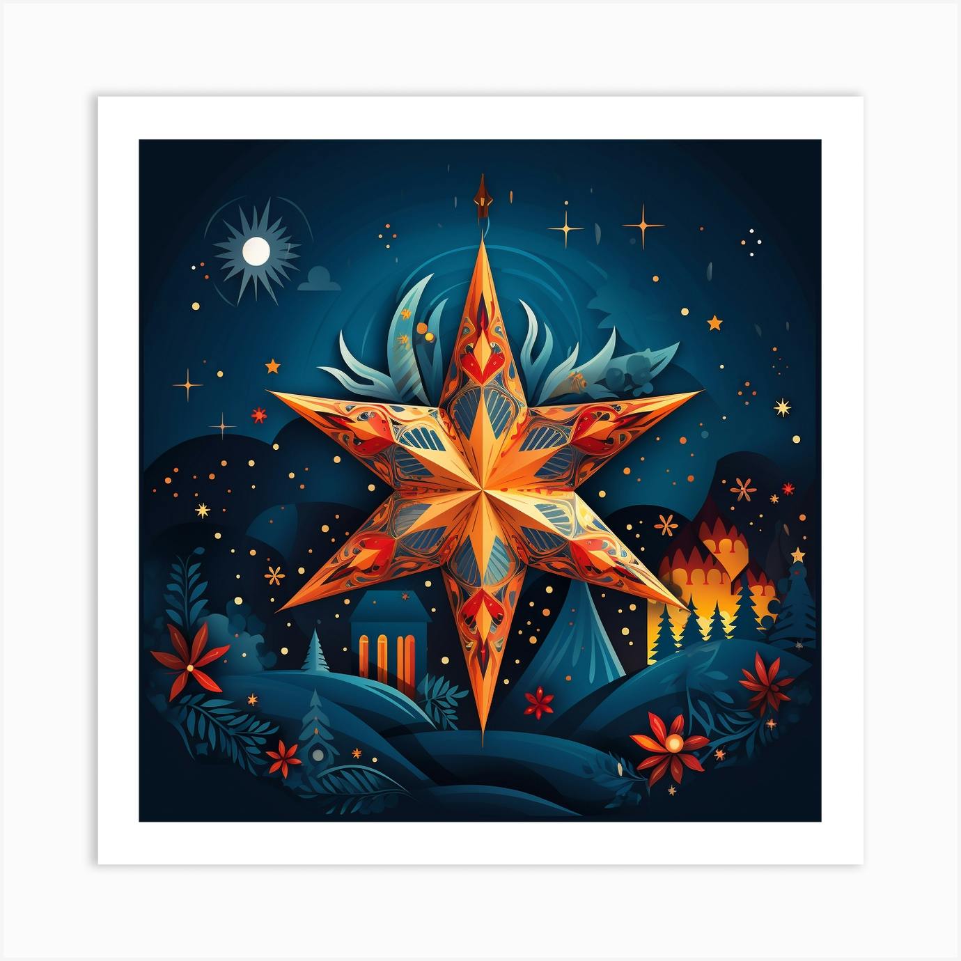 Christmas Star Art Print by David Arts - Fy