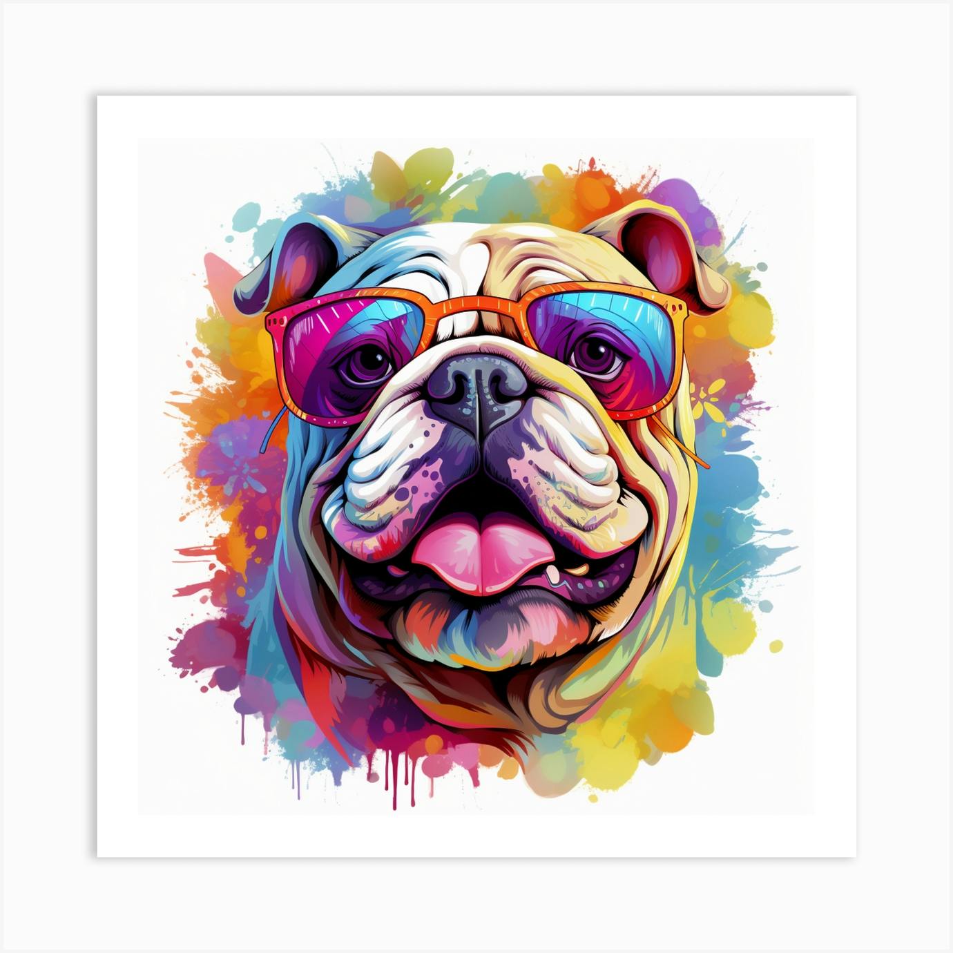 Bulldog In Sunglasses Art Print by Utkarsh Parshionikar Fy