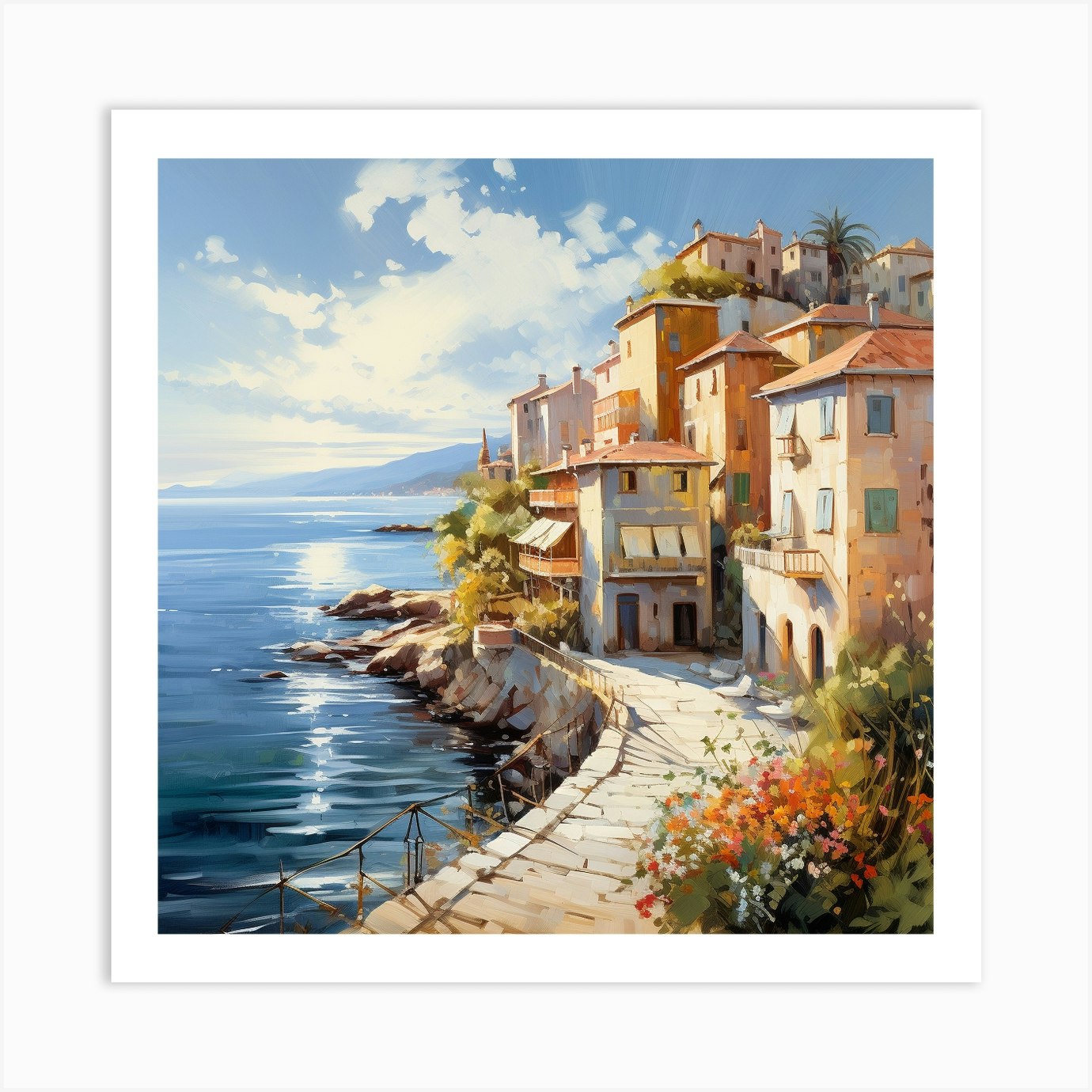 Monet's Melodies: Seaside Reverie Art Print by Quantum Vivid Digital ...