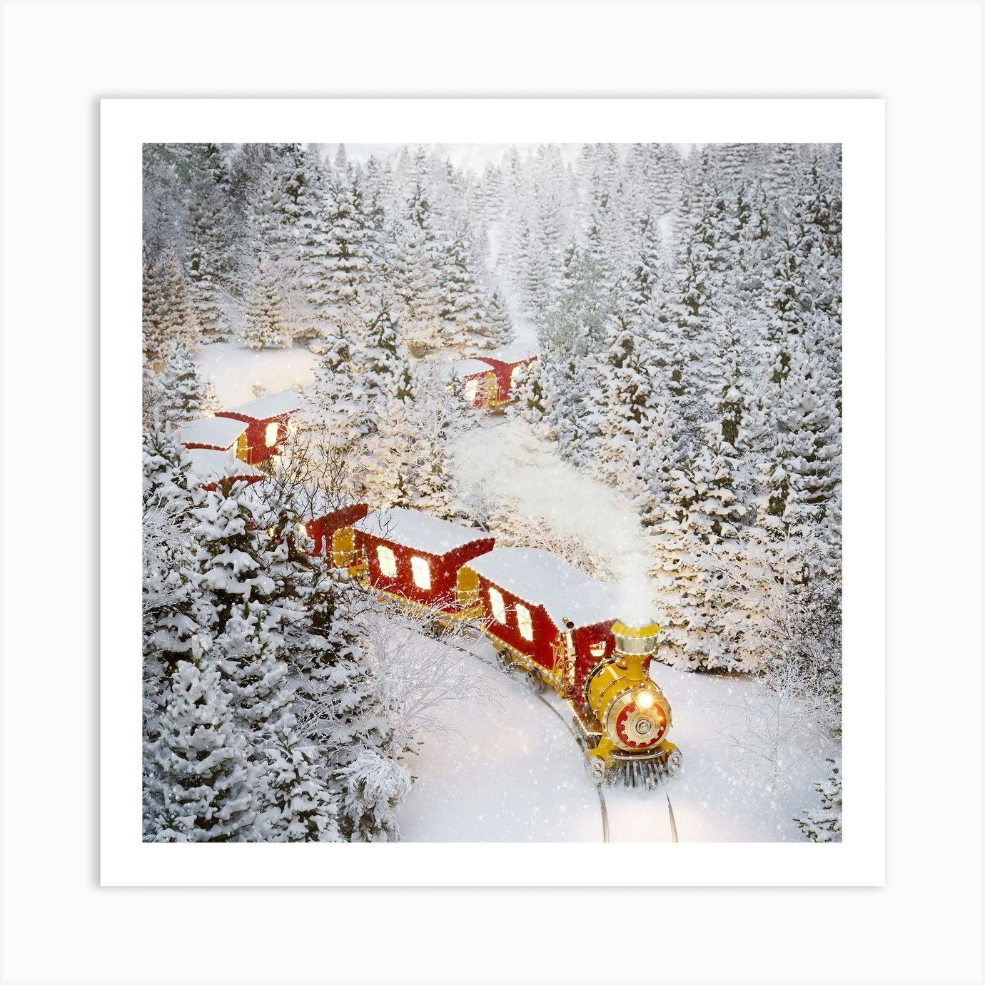 Christmas Train Art Print by Arteve Gallery - Fy