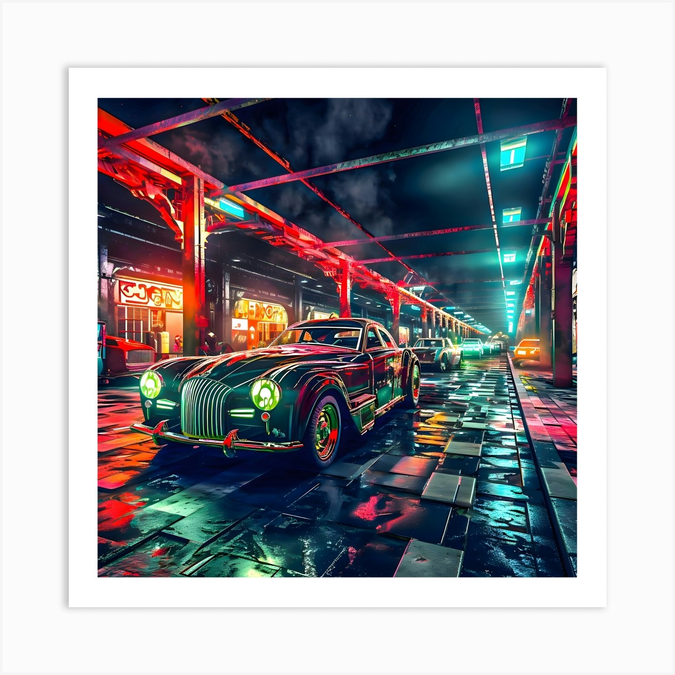 Carpark at night. 2 Art Print by Monochrome kid - Fy