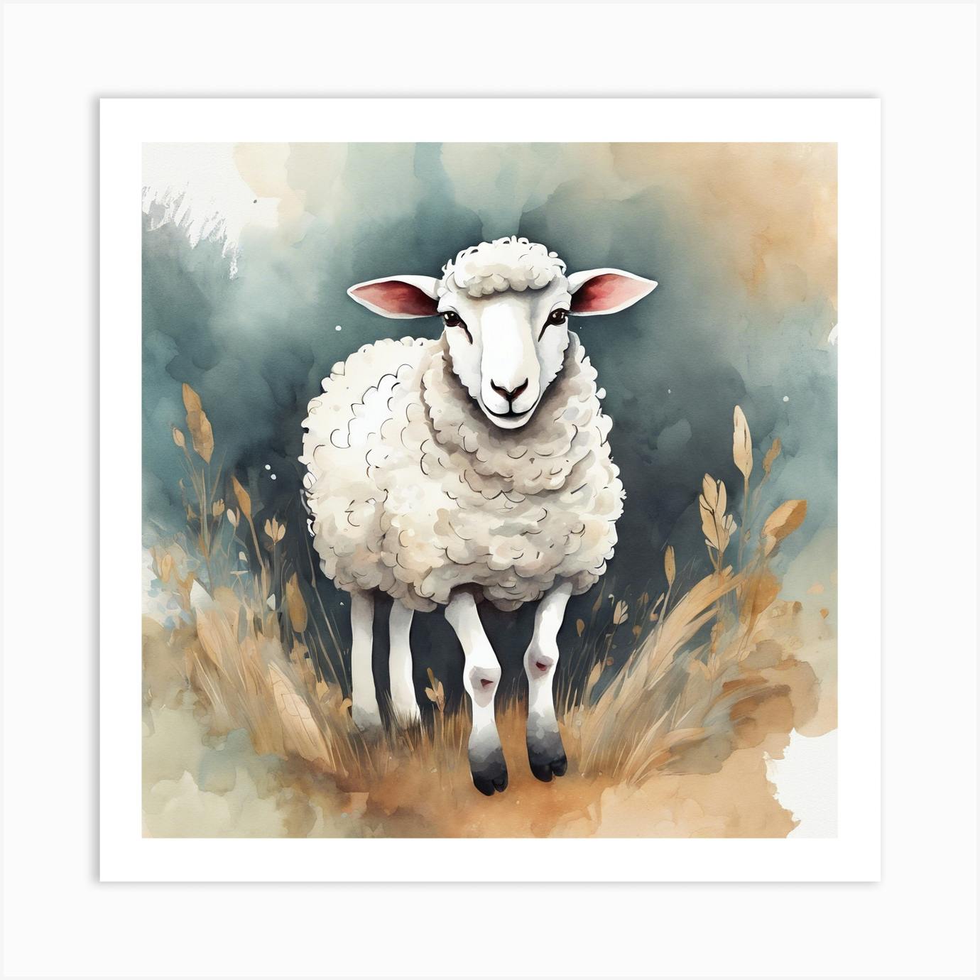 Sheep Watercolor Litho outlets Prints