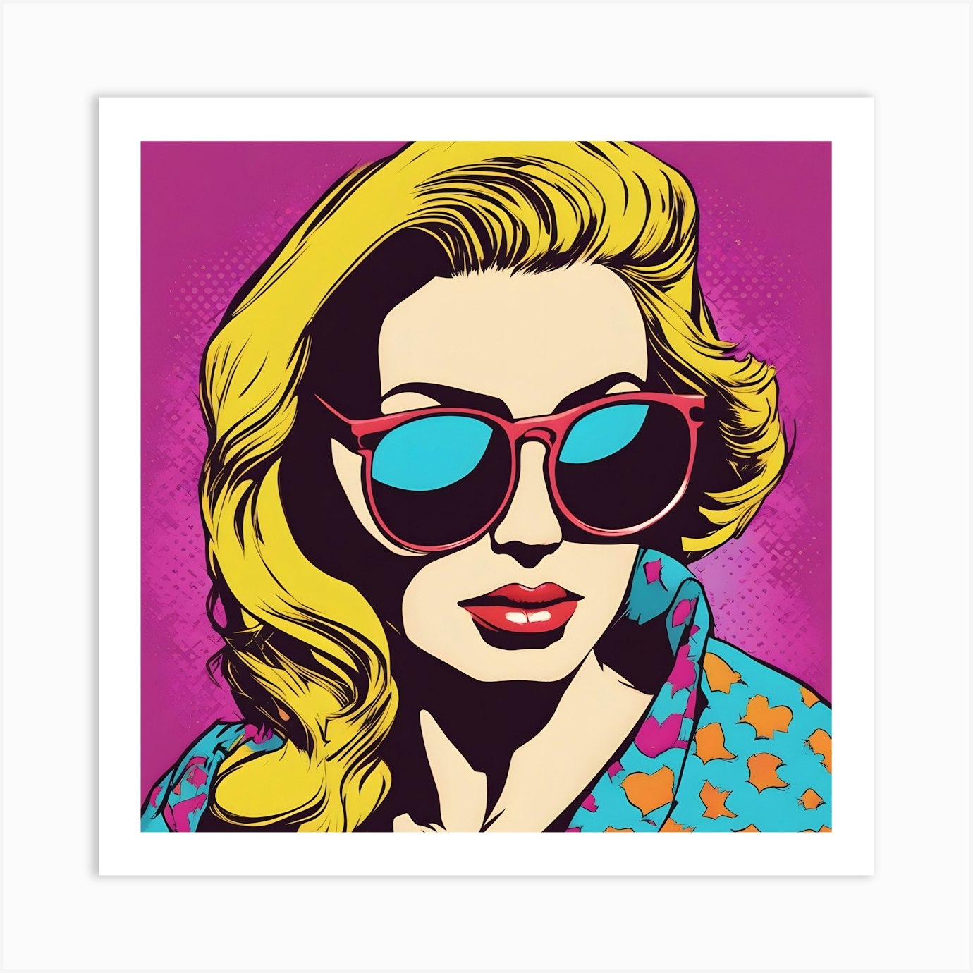 Pop Art Girl In Sunglasses Art Print By Two Six Media Fy 