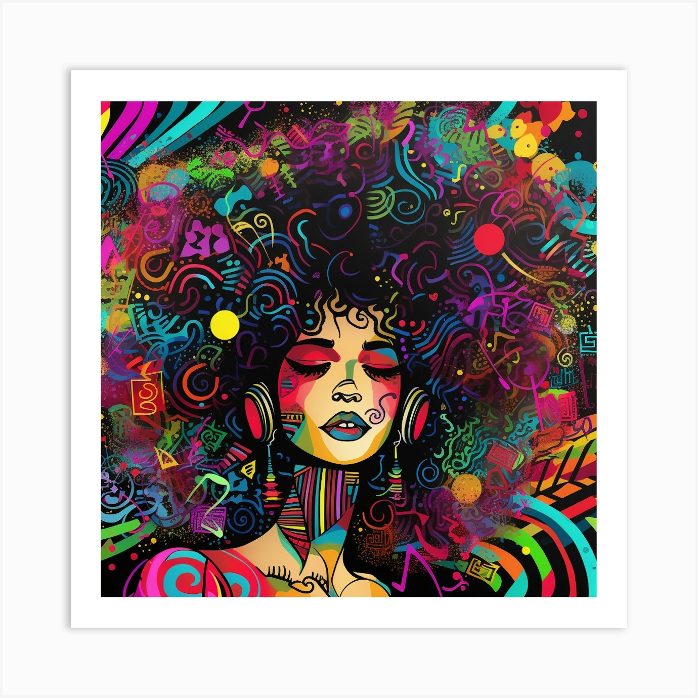 Psychedelic Girl Art Print by Bella Luna - Fy