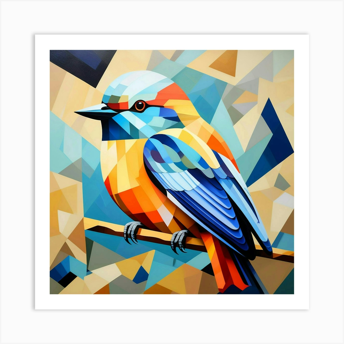 Cubism Art, Tit bird 3 Art Print by P&V_printable_art - Fy