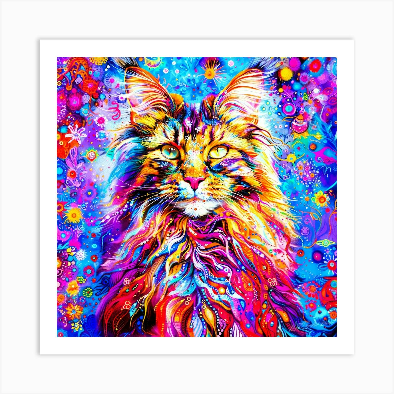 Unboxing Psychedelic Maine Coon Cat From Diamond Art Club