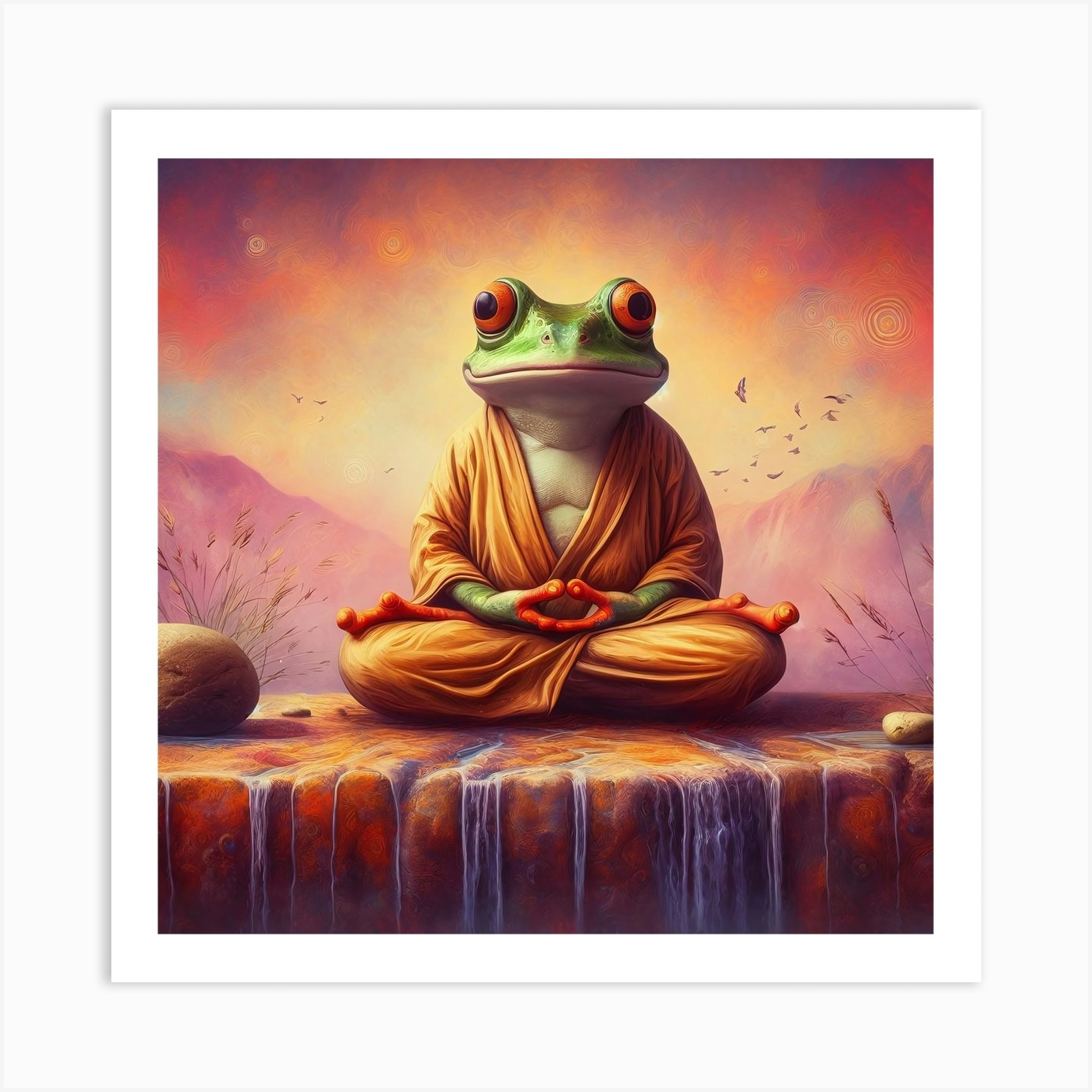 Frog Meditation Art Print by Surajpro - Fy