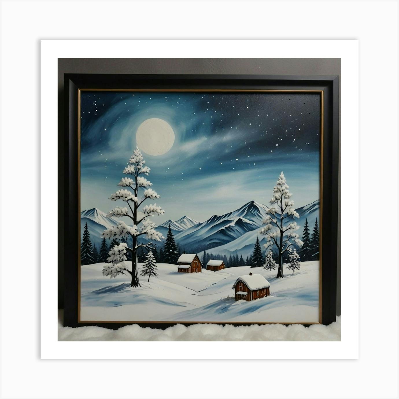 Winter Landscape -- Vintage Fine Art Painting -- Framed popular Digitally Printed Canvas Art