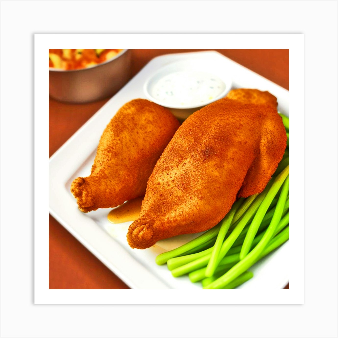 Fried Chicken And Green Beans Art Print by MdsArts Fy