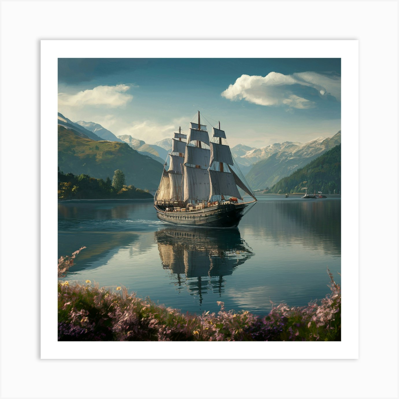 Sailing Ship In The Water Art Print by Gass6 - Fy