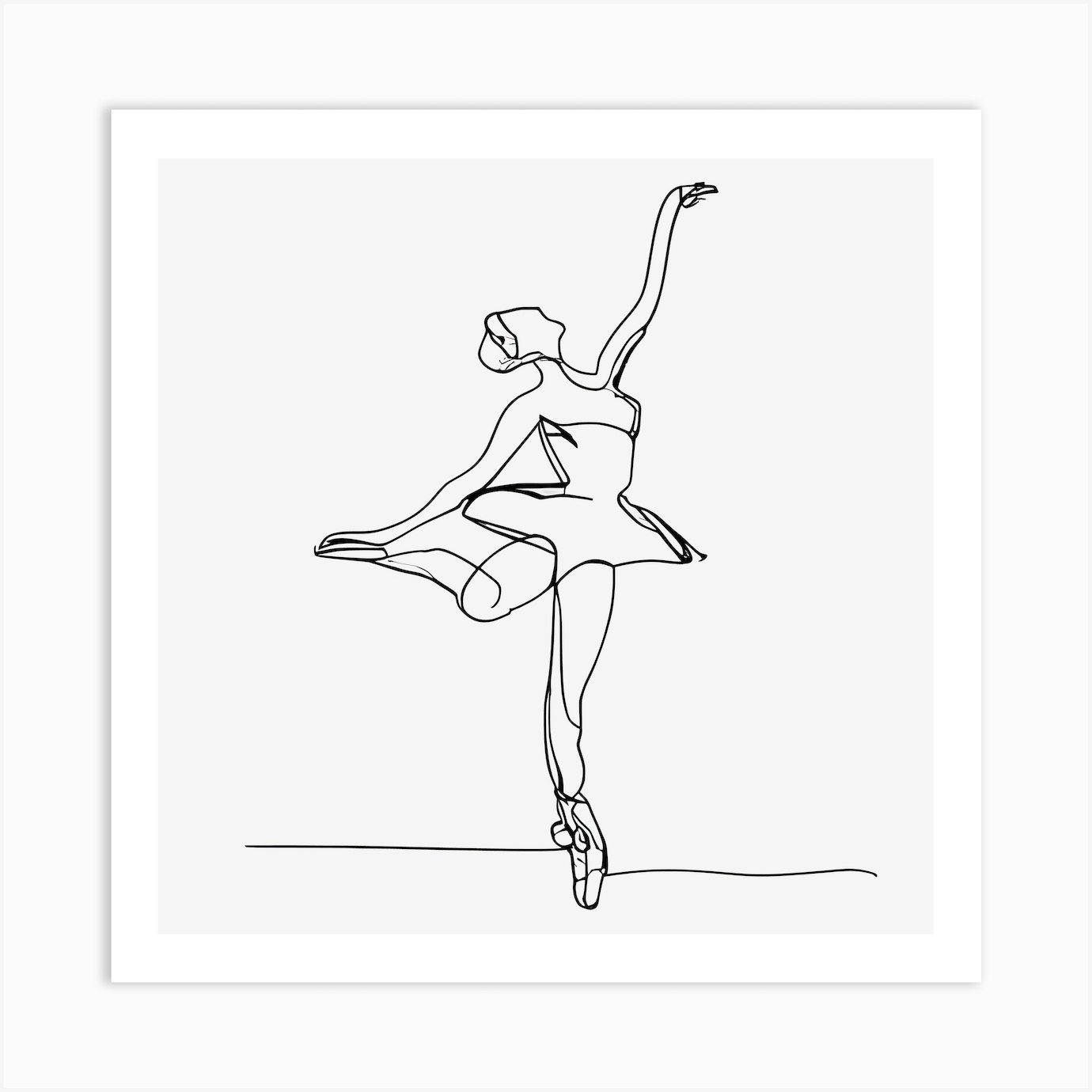 Line art Ballerina in action Art Print by BV Project - Fy