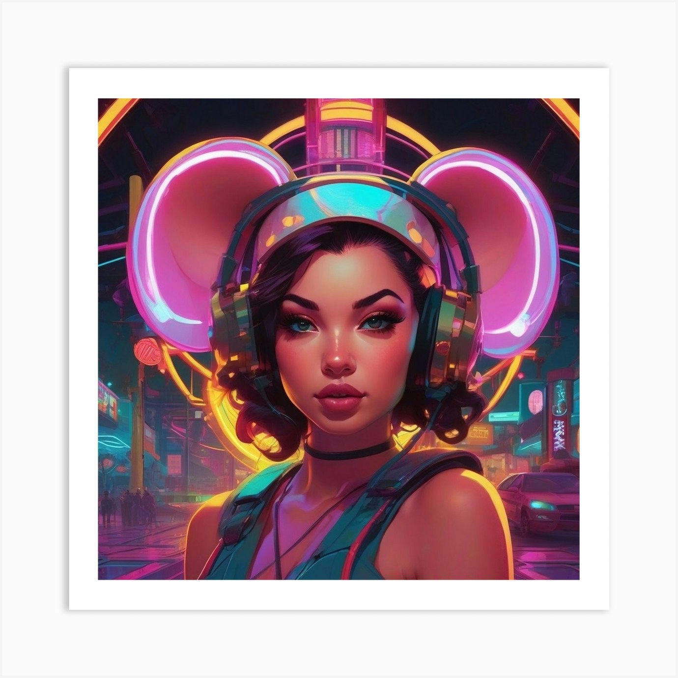 Neon Girl, Neon Art, Neon Girl, Neon Art, Neon Art, Neon Art Art Print