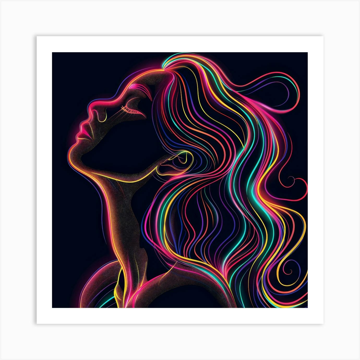 Abstract Woman good Neon Painting