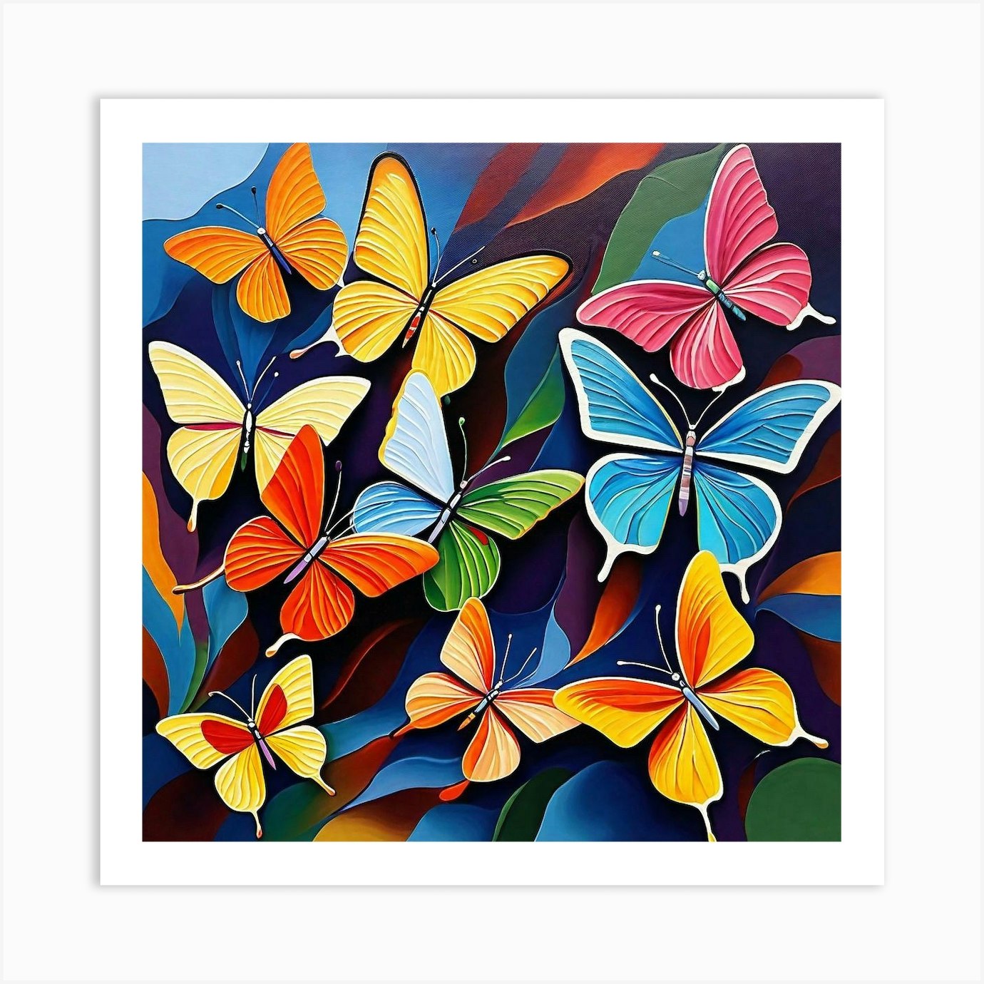 Butterflies In The Sky 14 Art Print by Noctarian Fy