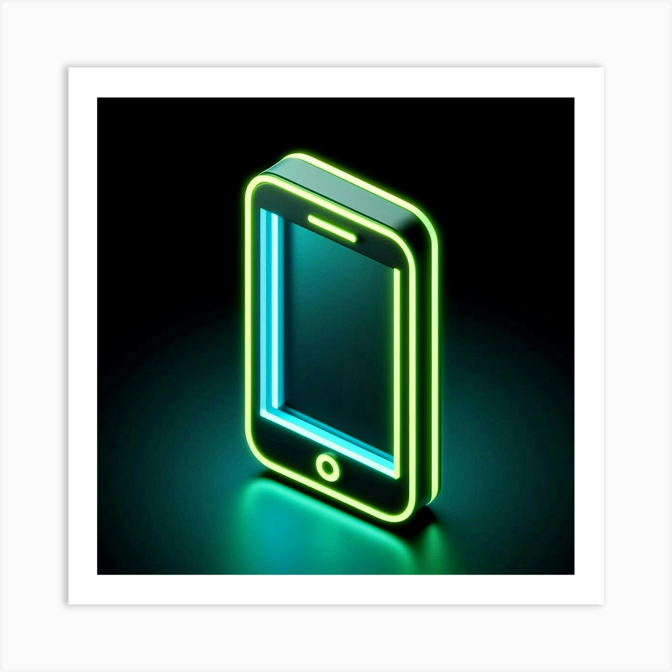 Neon Mobile Phone Art Print By Chaotic Fy