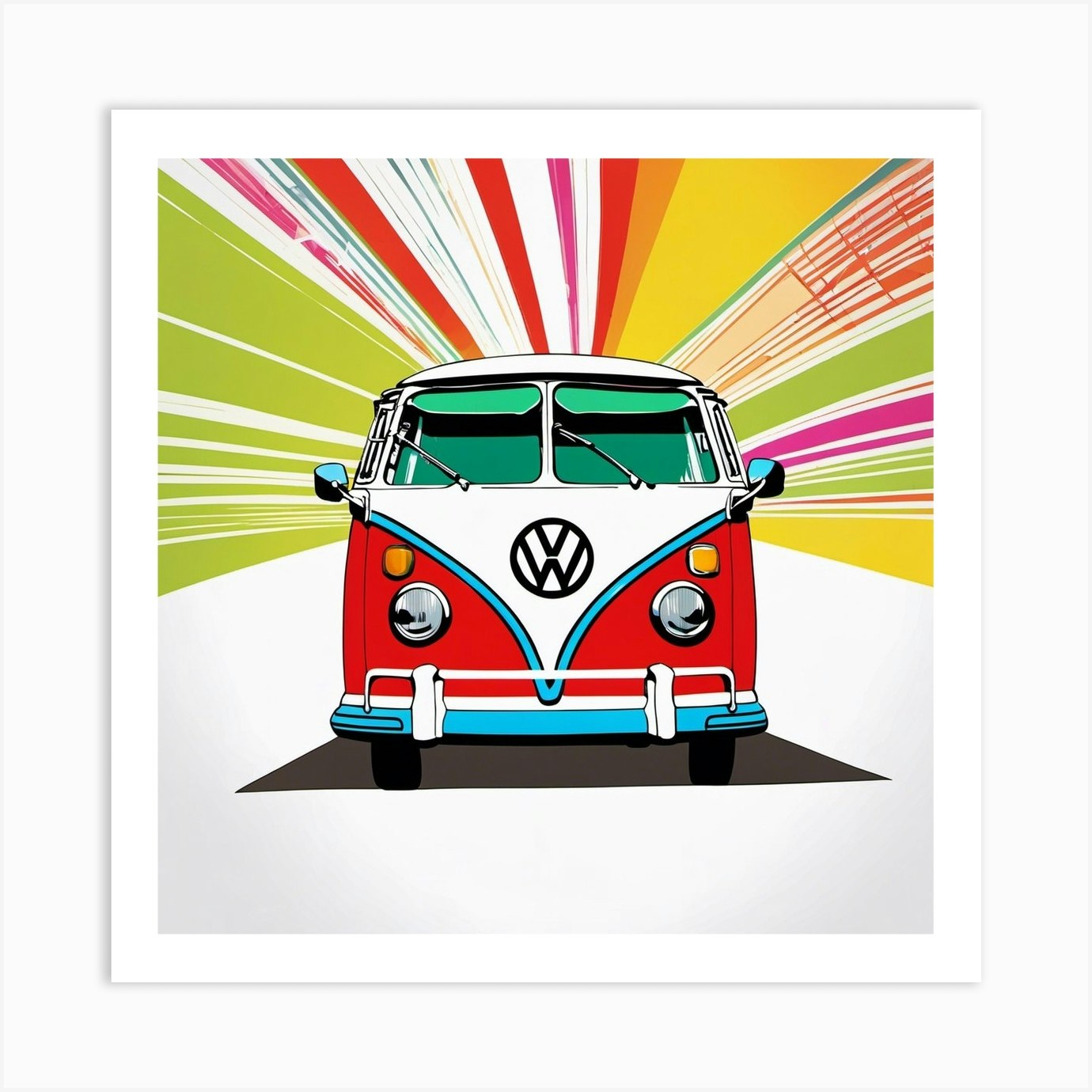 Colourful Vw Bus Art Print by IslaNovella Fy