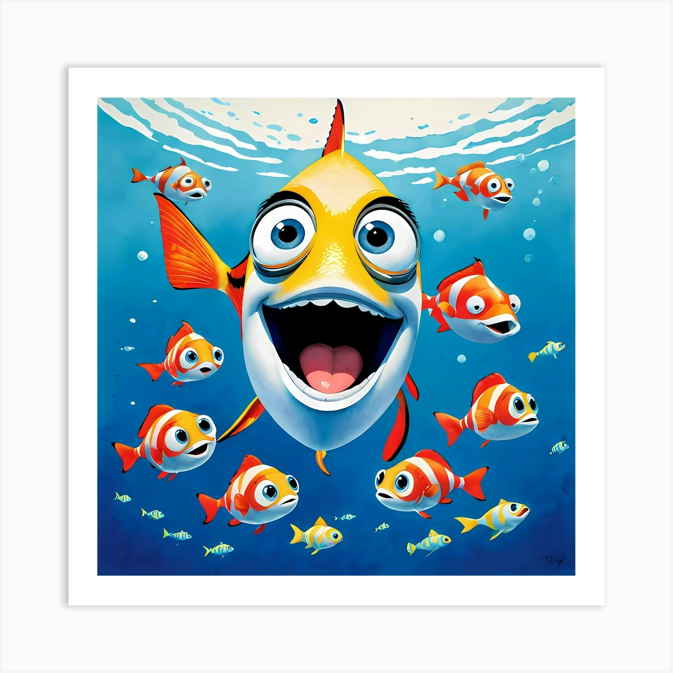 Happy Clown Fish Artwork For Kids Art Print By Ingo Klotz Fy