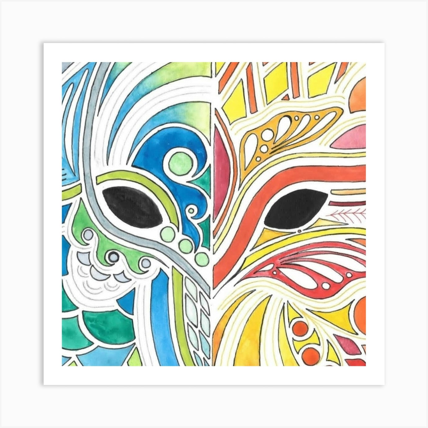 Masks Art Print by Elisa Guillon Fy