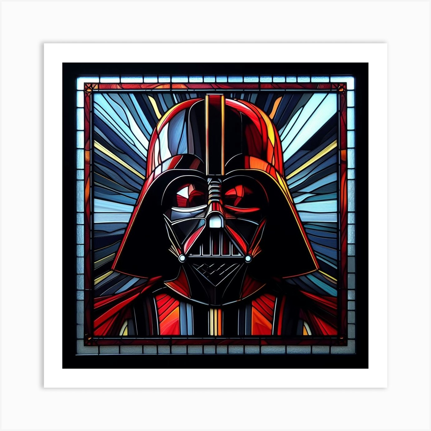 Darth Vader Stained Glass Star Wars Art Print Art Print by Maybe Canon - Fy