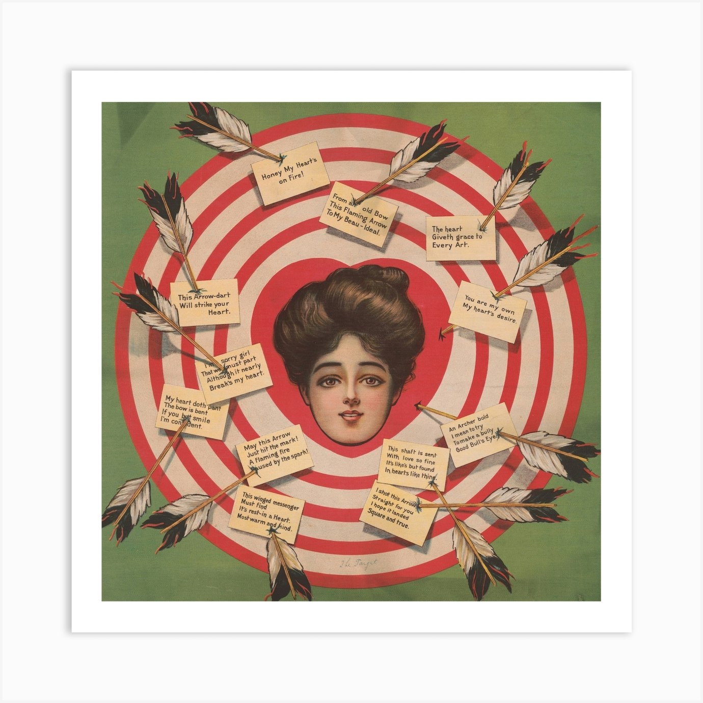 Target The Hearts Desire Vintage Art Print by Fy! Classic Art Prints