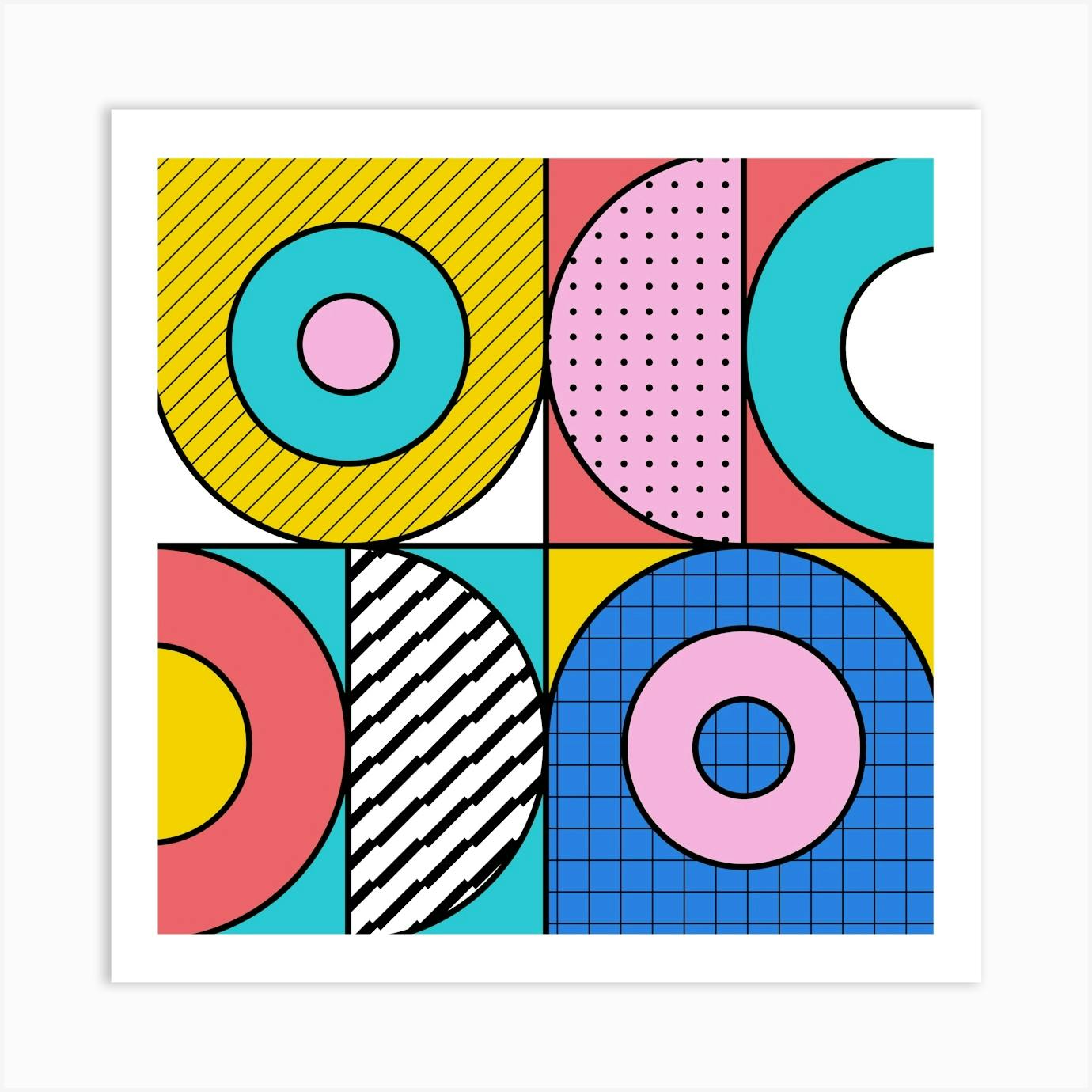 Memphis Futura Pattern 02 Art Print by Aloke Design - Fy