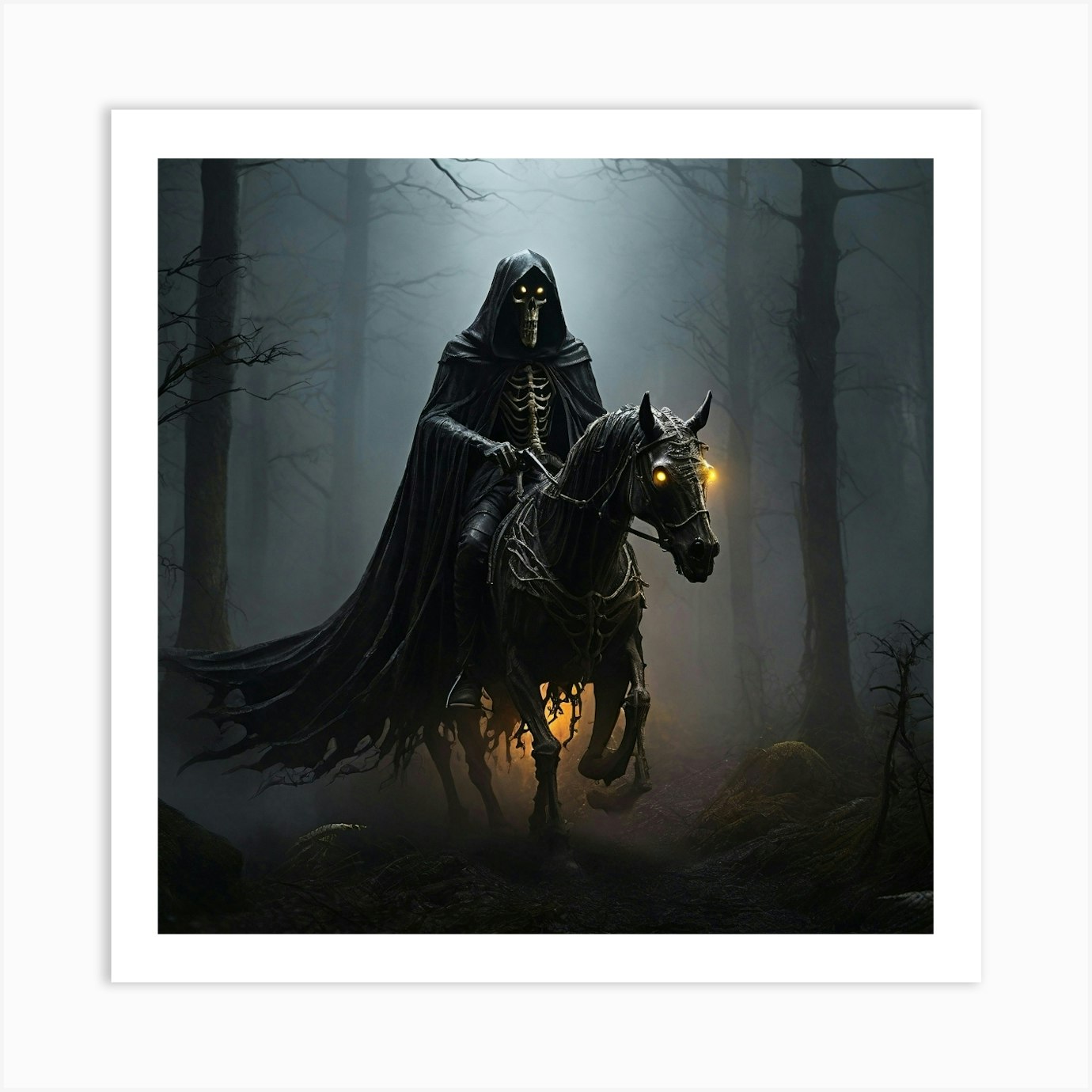 Grim Reaper On Horseback Art Print by phoenix empire - Fy