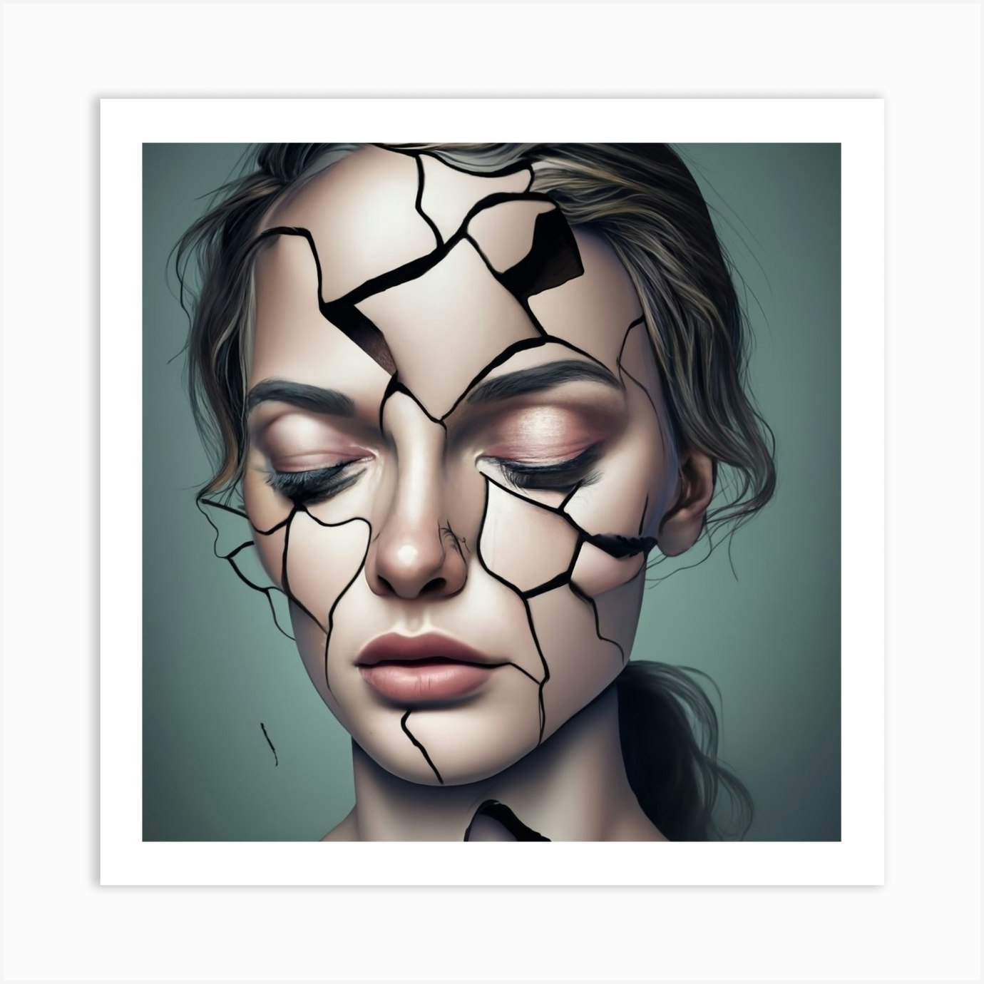 Broken Face Art Print by ArtDecors Fy