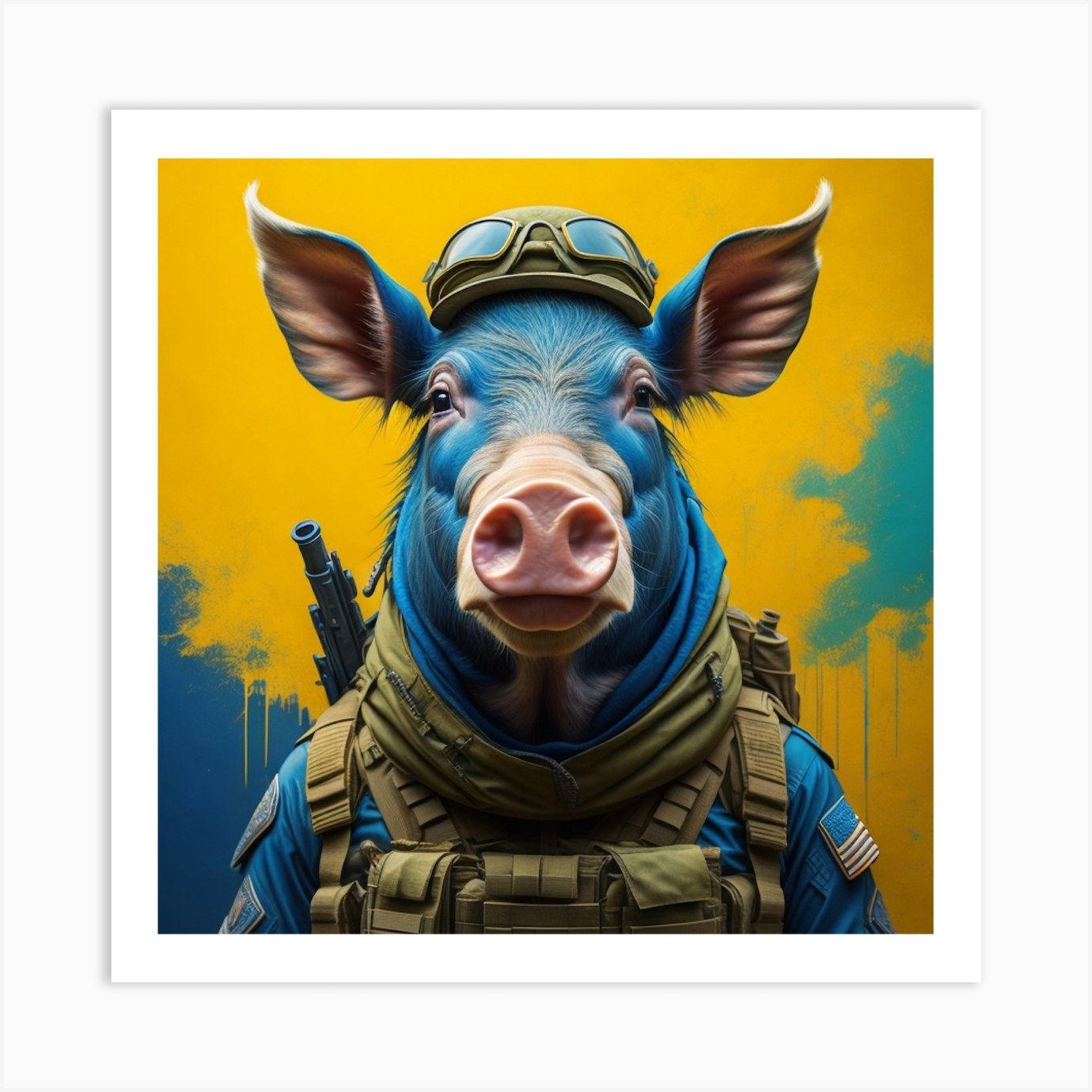 Soldier Pig 1 Art Print By Evuri Fy