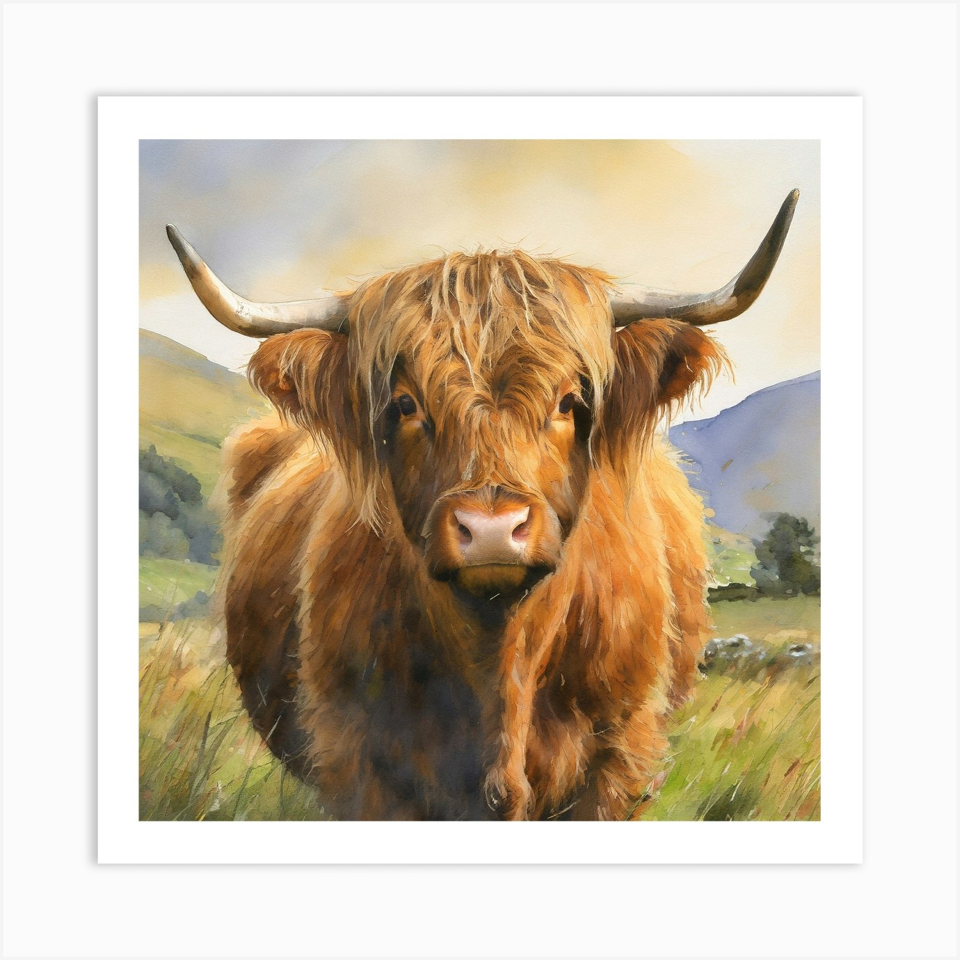 Firefly Scottish Highland Cow 91018 2 Art Print by Panda99x - Fy