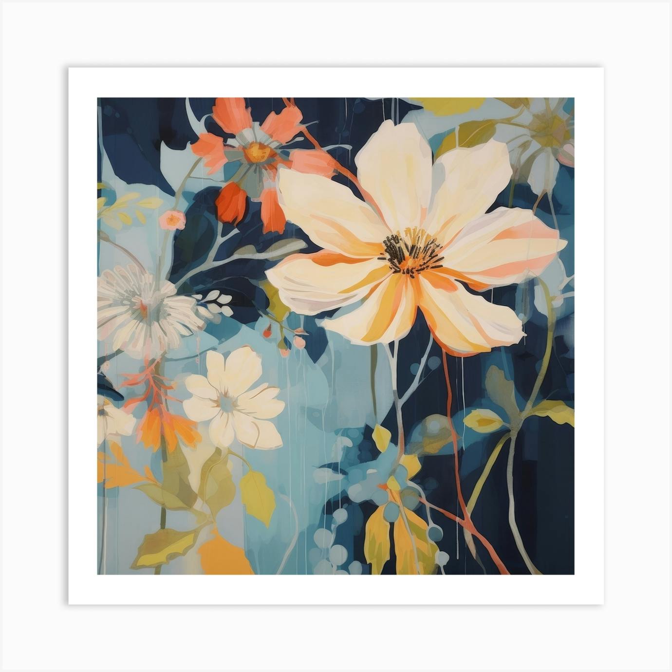 Floral Flux 4 Art Print by LAZAR STUDIO Fy