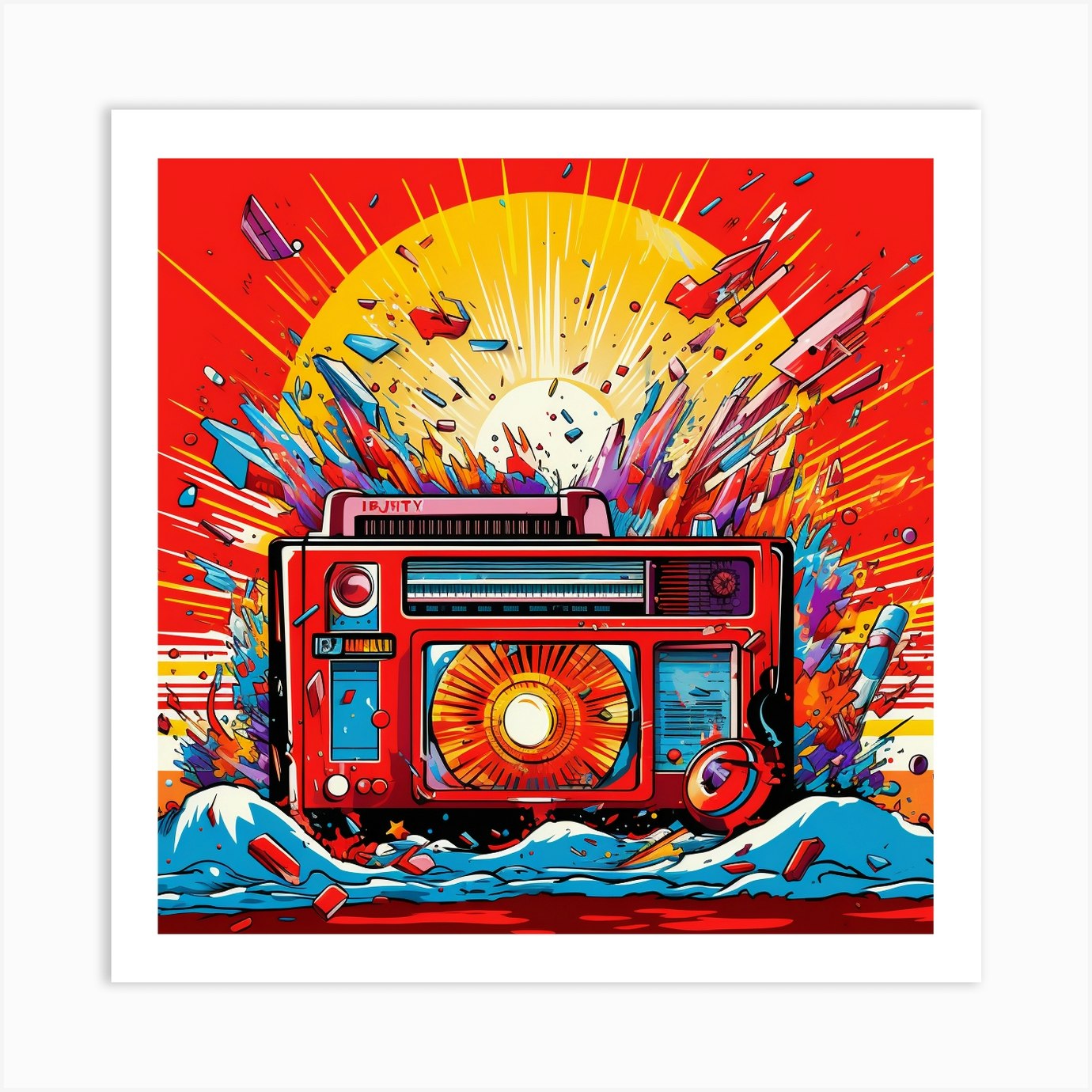 Boombox Art Print by David Arts Fy