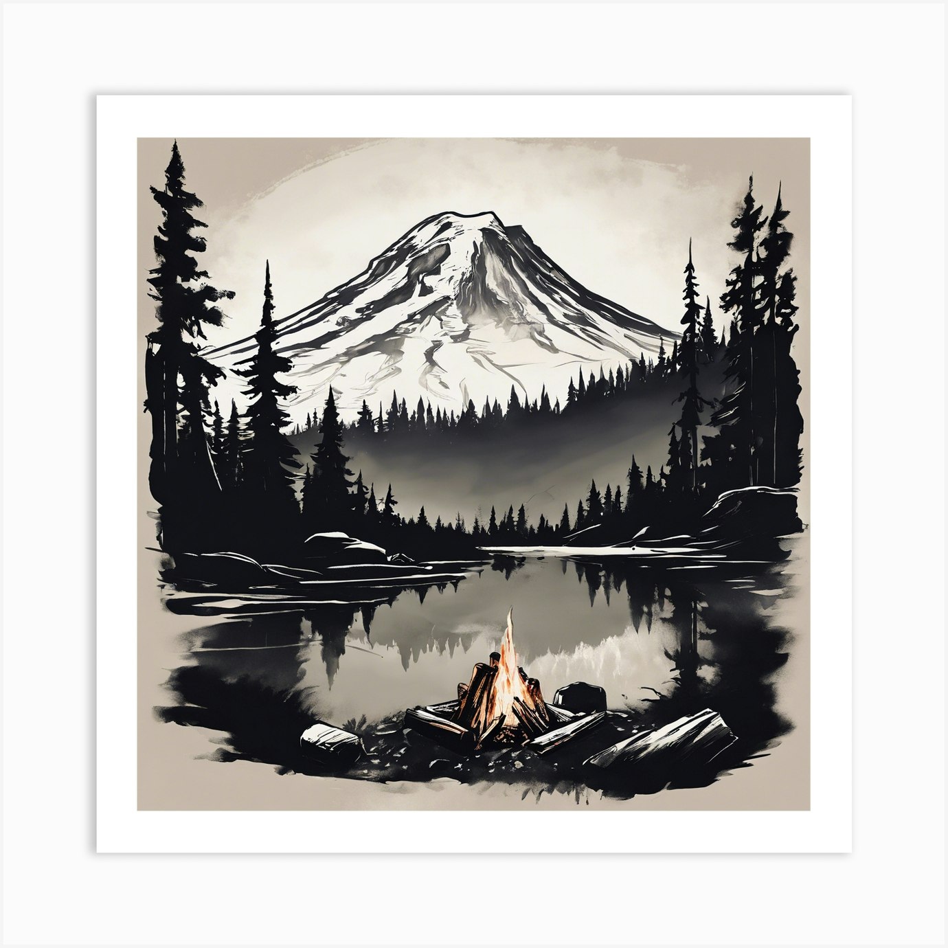 Mt Rainier Art Print by Noury - Fy