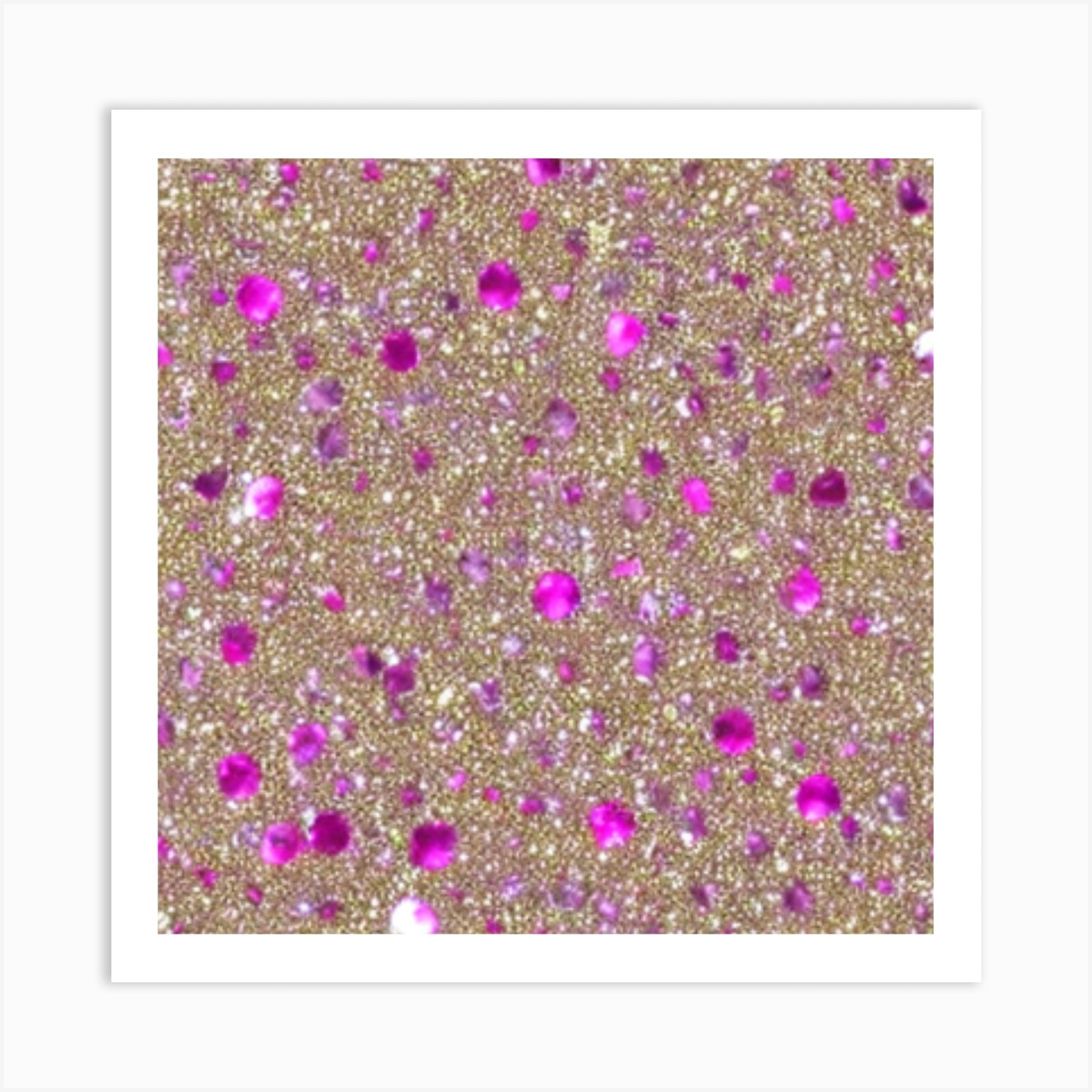 Pink Glitter Art Print by 4URSTYLE Fy