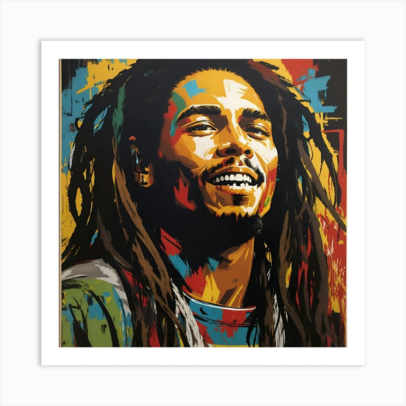 Bob Marley painting signed. shops Very good condition