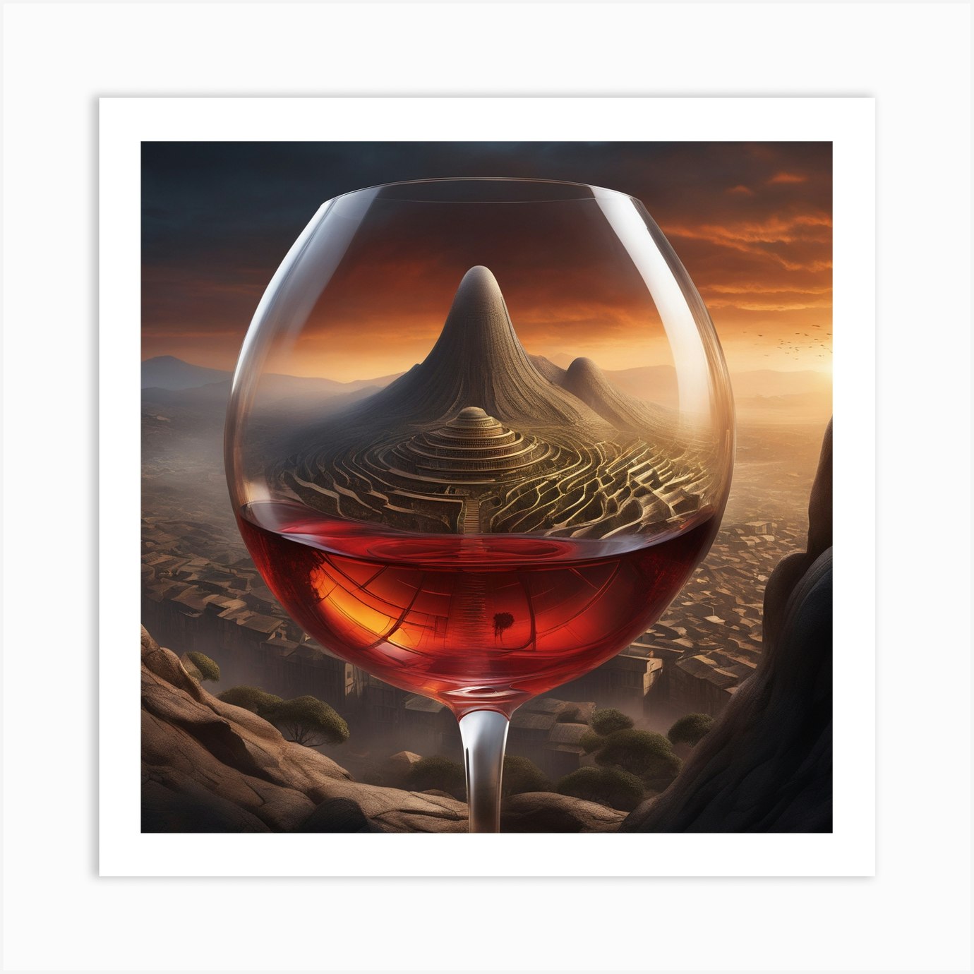 Wine Glass Art Print by MANUELVMV Fy