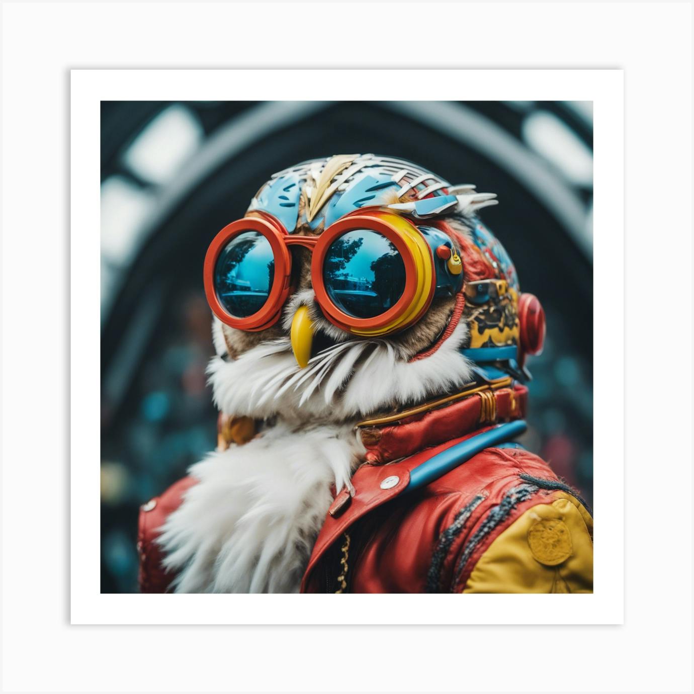 Owl With Goggles Art Print