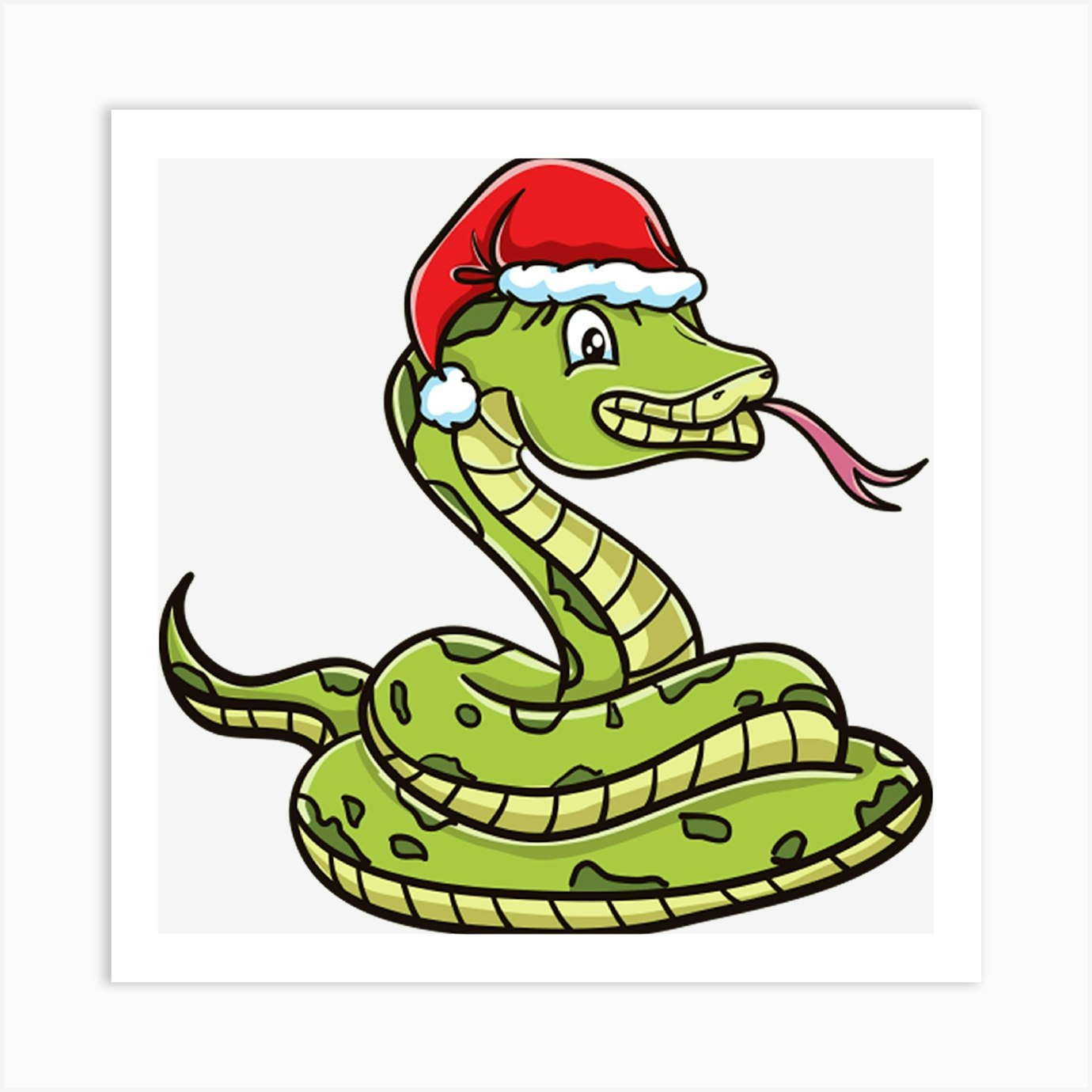Ball Python Christmas For Christmas Season Art Print by FirmanArt - Fy