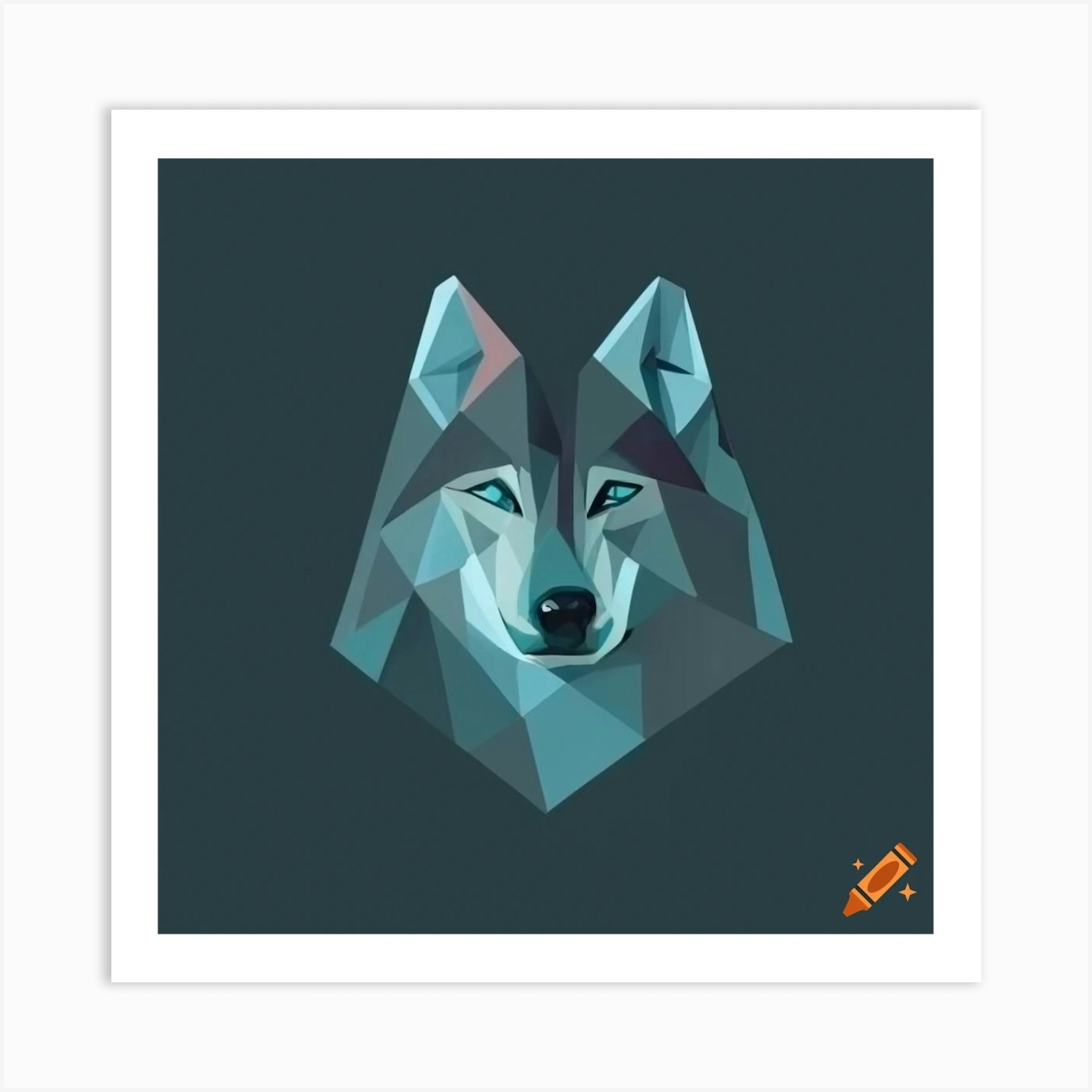 Geometric Wolf Art Print by Ebrahim Fy