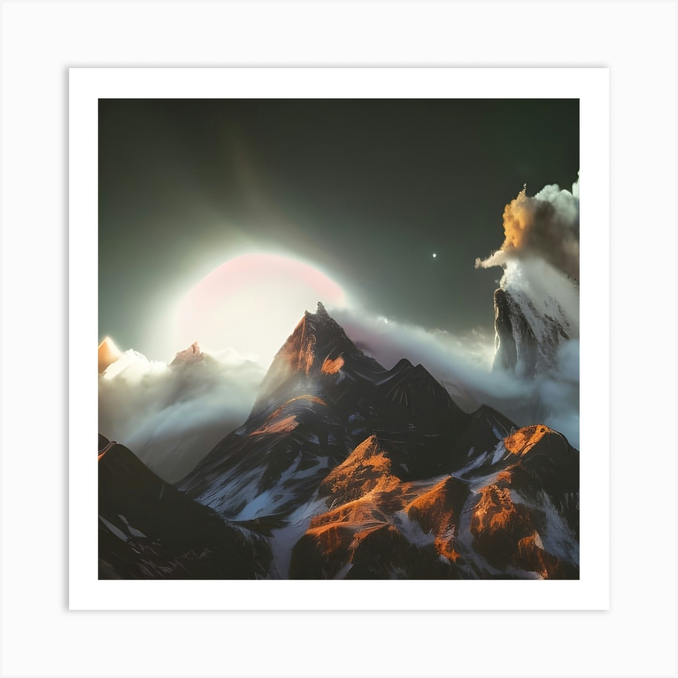 Abstract Mountain Scene Art Print by eth{ai}real - Fy