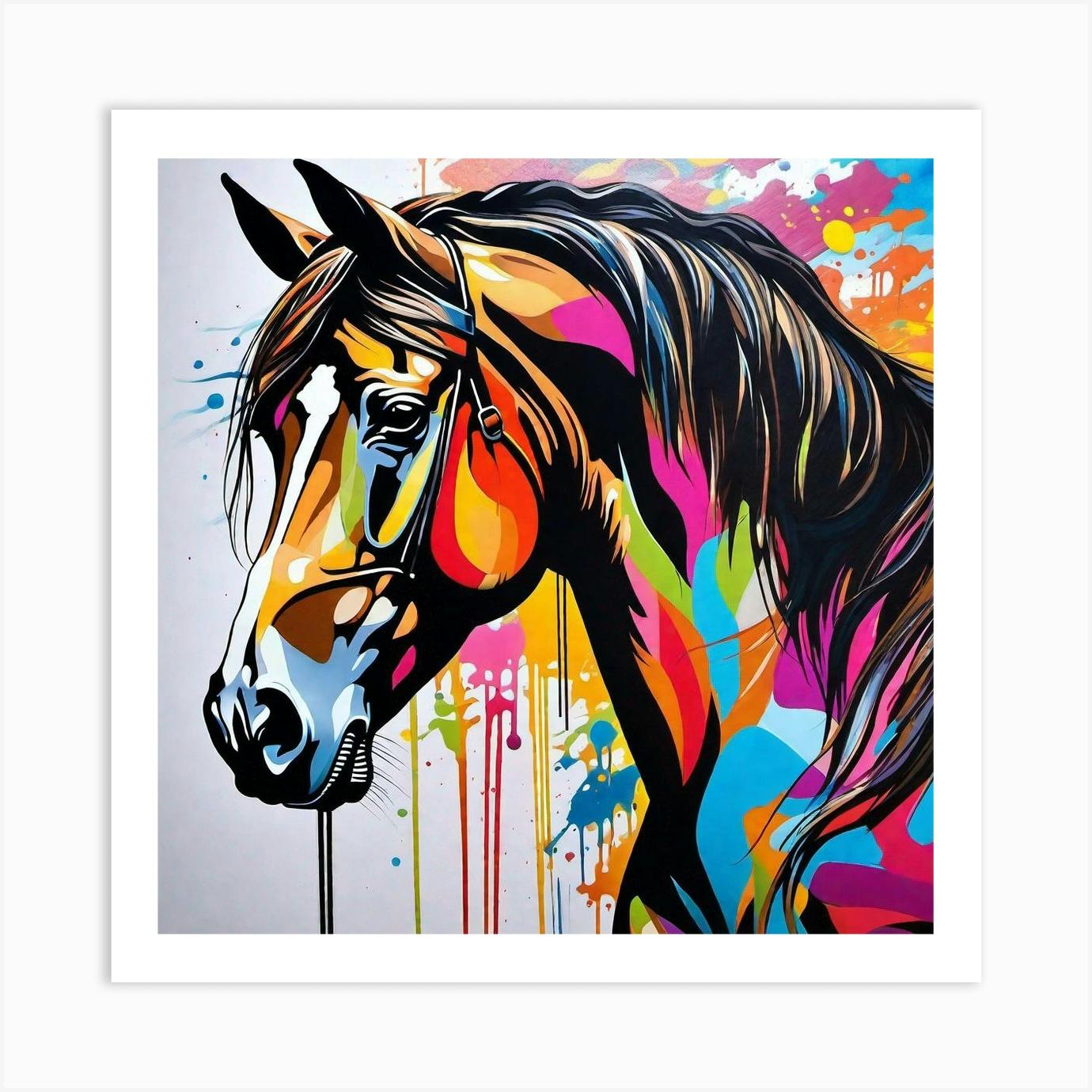 Colorful Horse Painting 1 Art Print