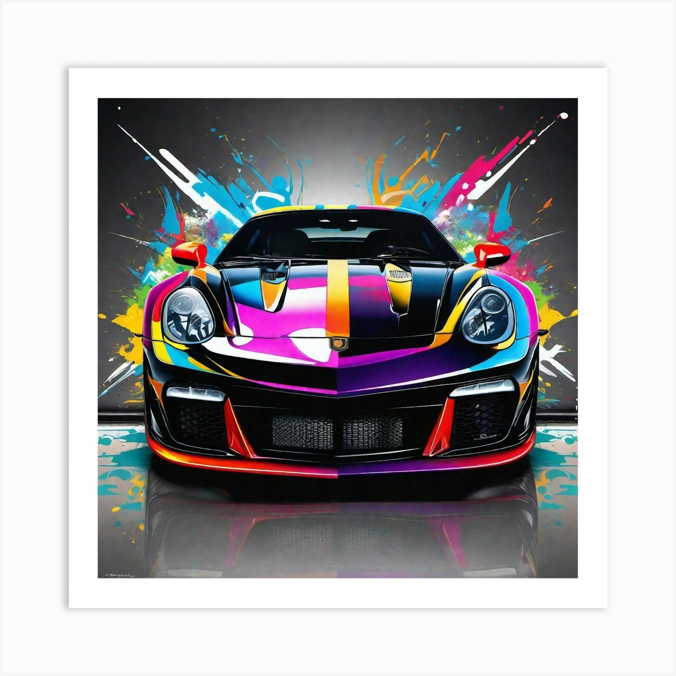Sports Car Painting 8 Art Print by Noctarius Fy