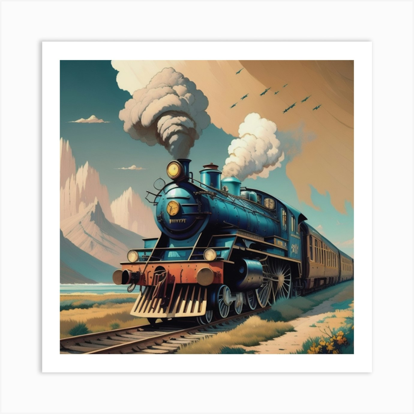 Vintage Train Journey Art Print by The Warmth Within - Fy