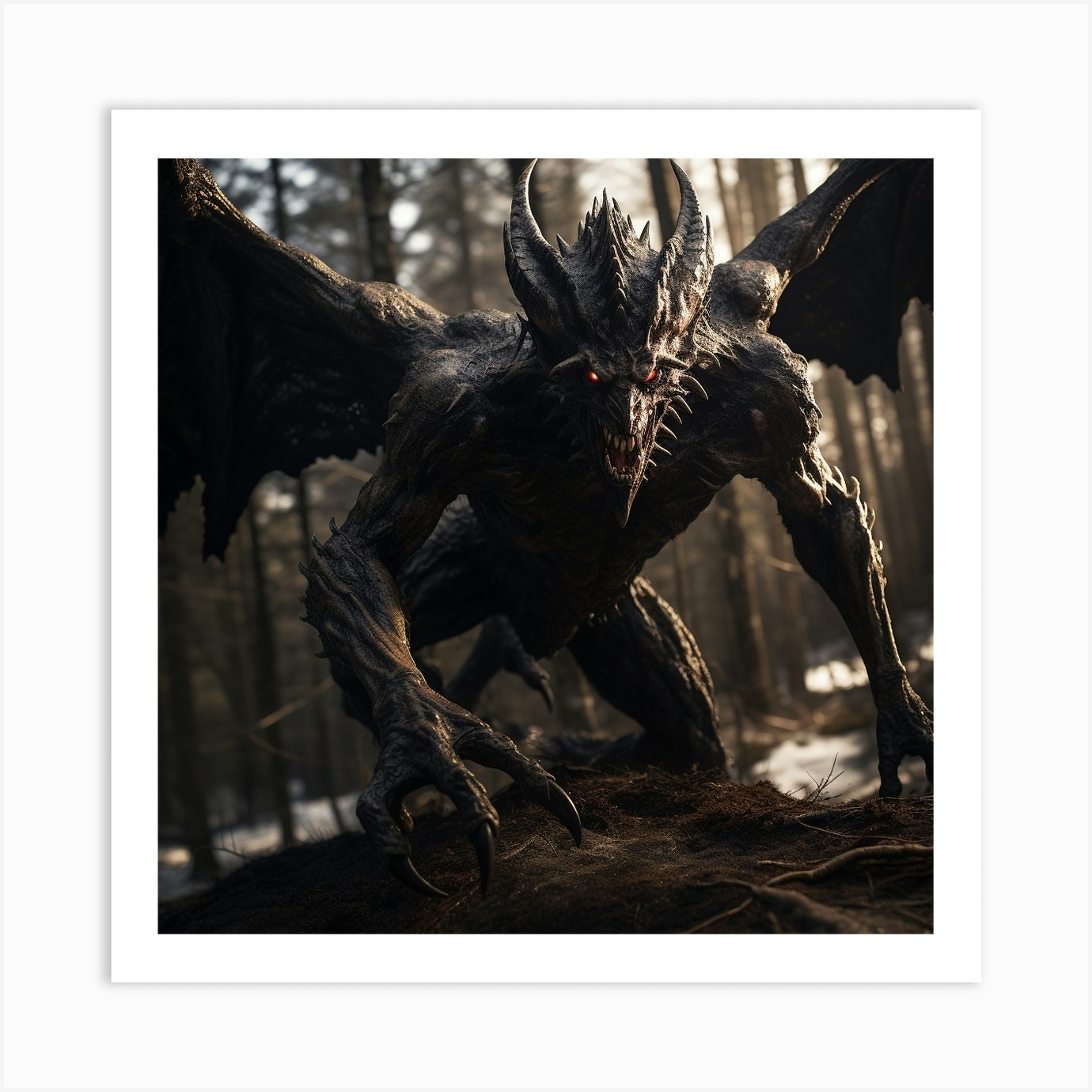 Demon In The Woods 3 Art Print by NovaPulse Fy