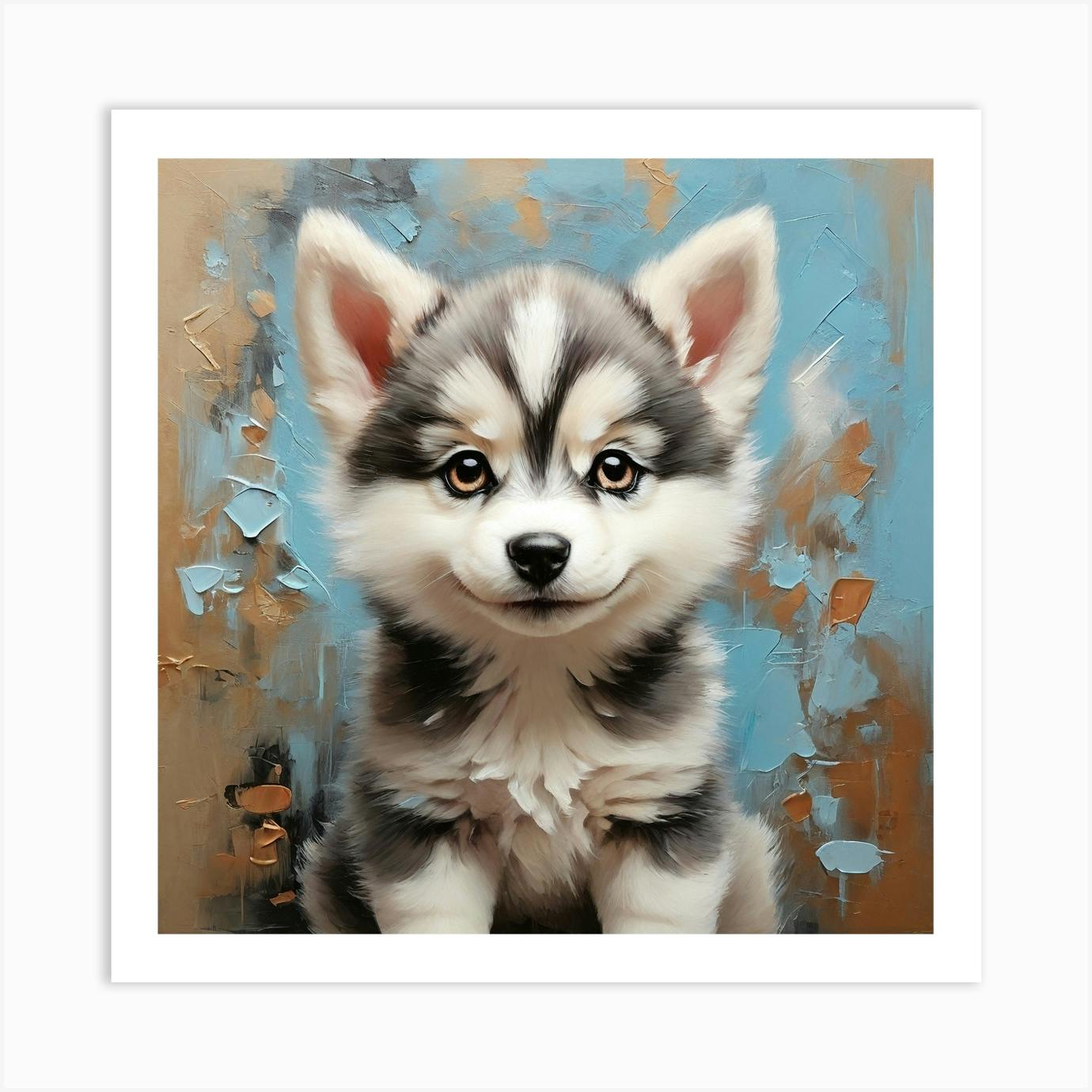 Cute hot sale husky art